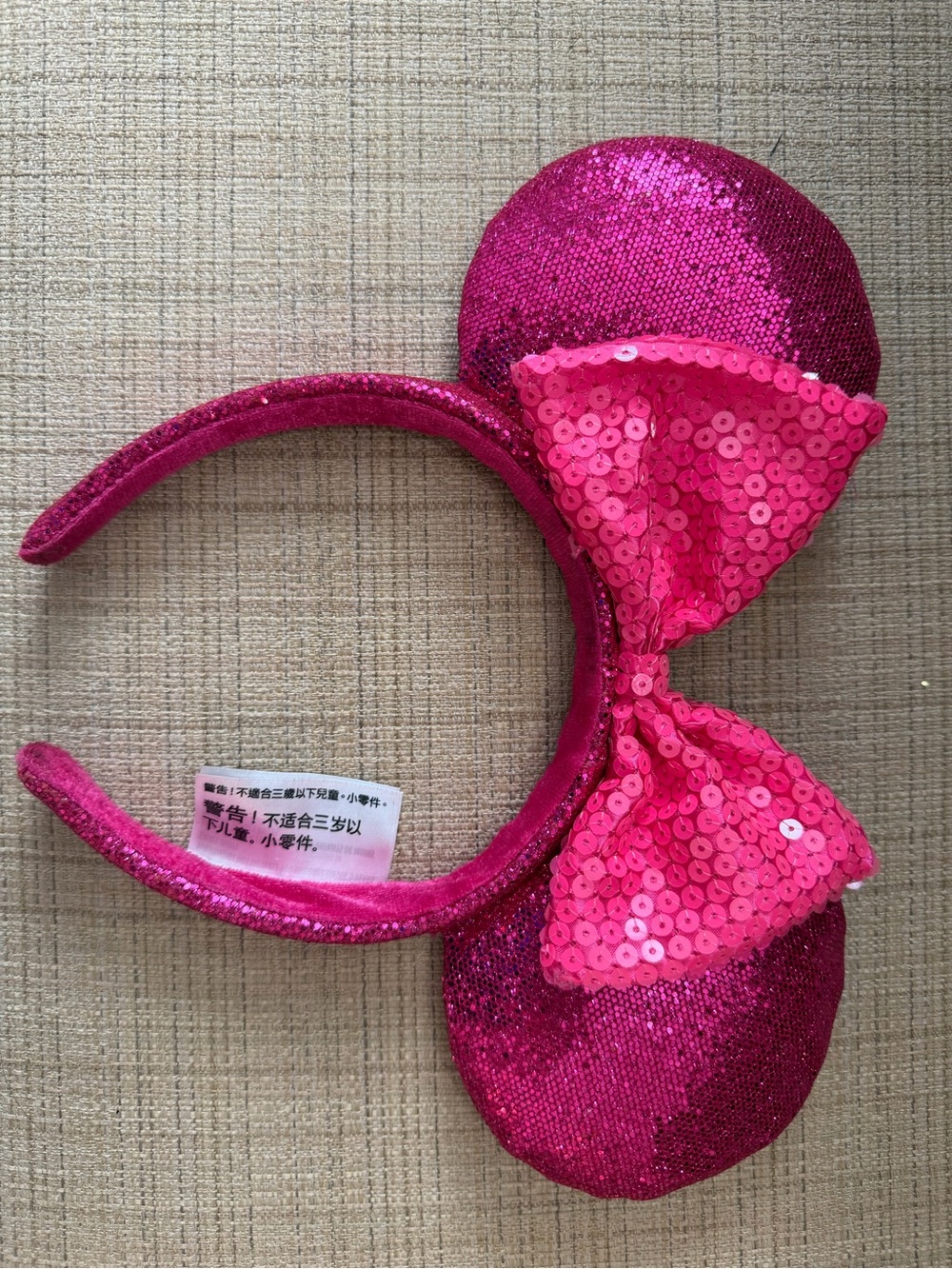 Disney Hot Pink Sequin Minnie Ears Headband
